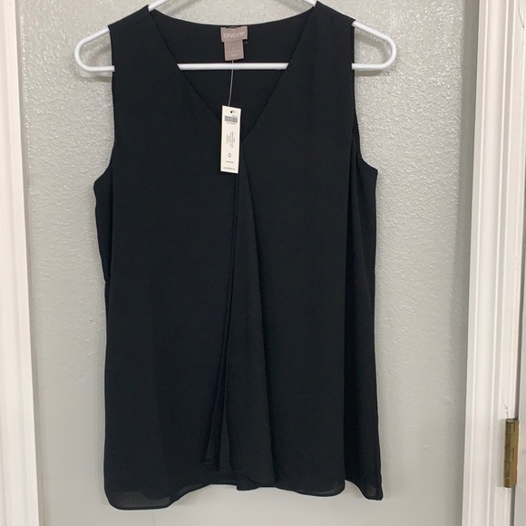 CHICO’S Black Drape Front Sleeveless Top - Picture 3 of 8